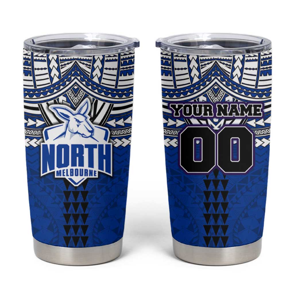 Personalized North Melbourne Kangaroos Tumbler Cup Polynesian Tribal Pattern Heritage Football