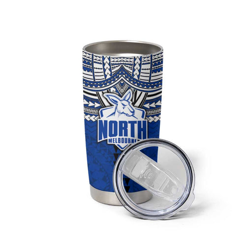 Personalized North Melbourne Kangaroos Tumbler Cup Polynesian Tribal Pattern Heritage Football