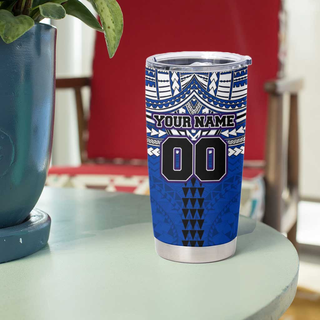 Personalized North Melbourne Kangaroos Tumbler Cup Polynesian Tribal Pattern Heritage Football