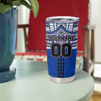 Personalized North Melbourne Kangaroos Tumbler Cup Polynesian Tribal Pattern Heritage Football
