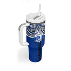 Personalized North Melbourne Kangaroos Tumbler With Handle Polynesian Tribal Pattern Heritage Football
