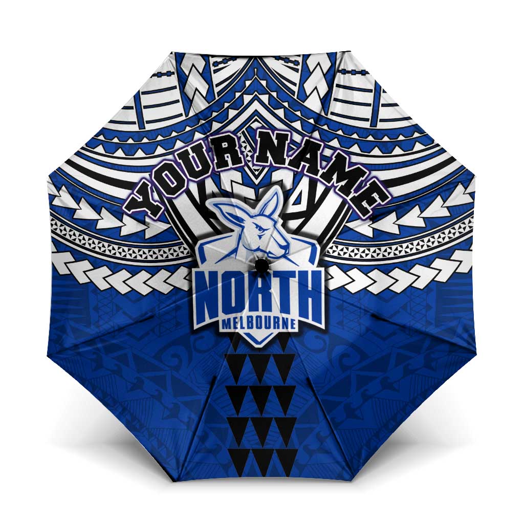 Personalized North Melbourne Kangaroos Umbrella Polynesian Tribal Pattern Heritage Football