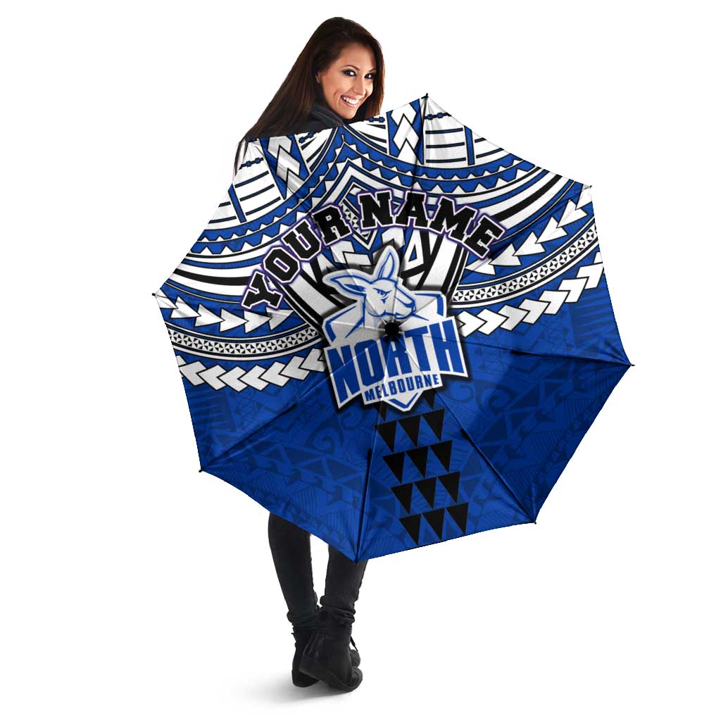 Personalized North Melbourne Kangaroos Umbrella Polynesian Tribal Pattern Heritage Football
