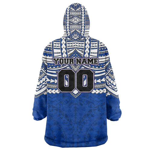 Personalized North Melbourne Kangaroos Wearable Blanket Hoodie Polynesian Tribal Pattern Heritage Football