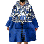 Personalized North Melbourne Kangaroos Wearable Blanket Hoodie Polynesian Tribal Pattern Heritage Football