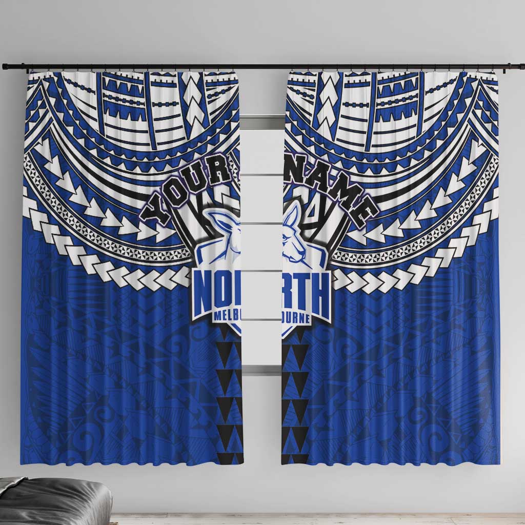 Personalized North Melbourne Kangaroos Window Curtain Polynesian Tribal Pattern Heritage Football
