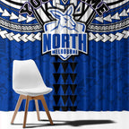 Personalized North Melbourne Kangaroos Window Curtain Polynesian Tribal Pattern Heritage Football