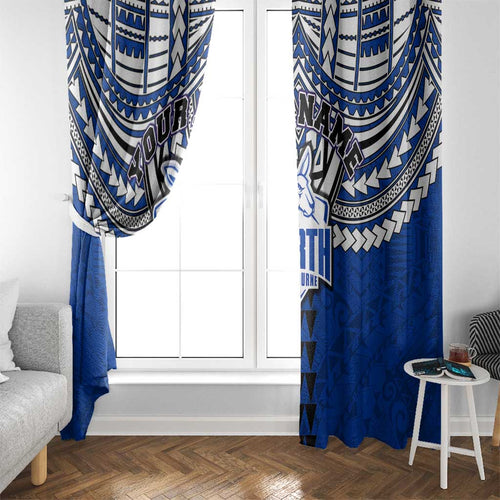 Personalized North Melbourne Kangaroos Window Curtain Polynesian Tribal Pattern Heritage Football