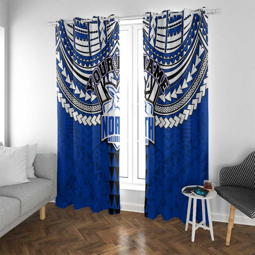Personalized North Melbourne Kangaroos Window Curtain Polynesian Tribal Pattern Heritage Football