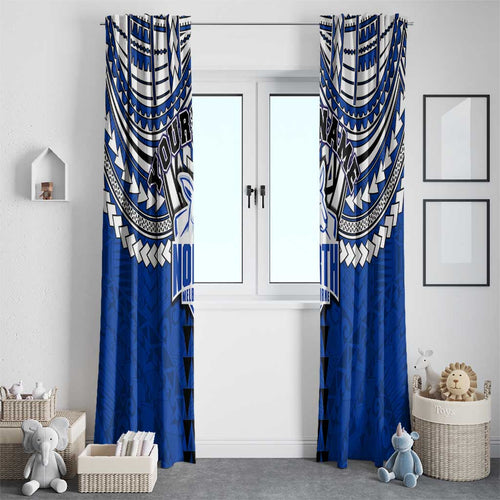 Personalized North Melbourne Kangaroos Window Curtain Polynesian Tribal Pattern Heritage Football
