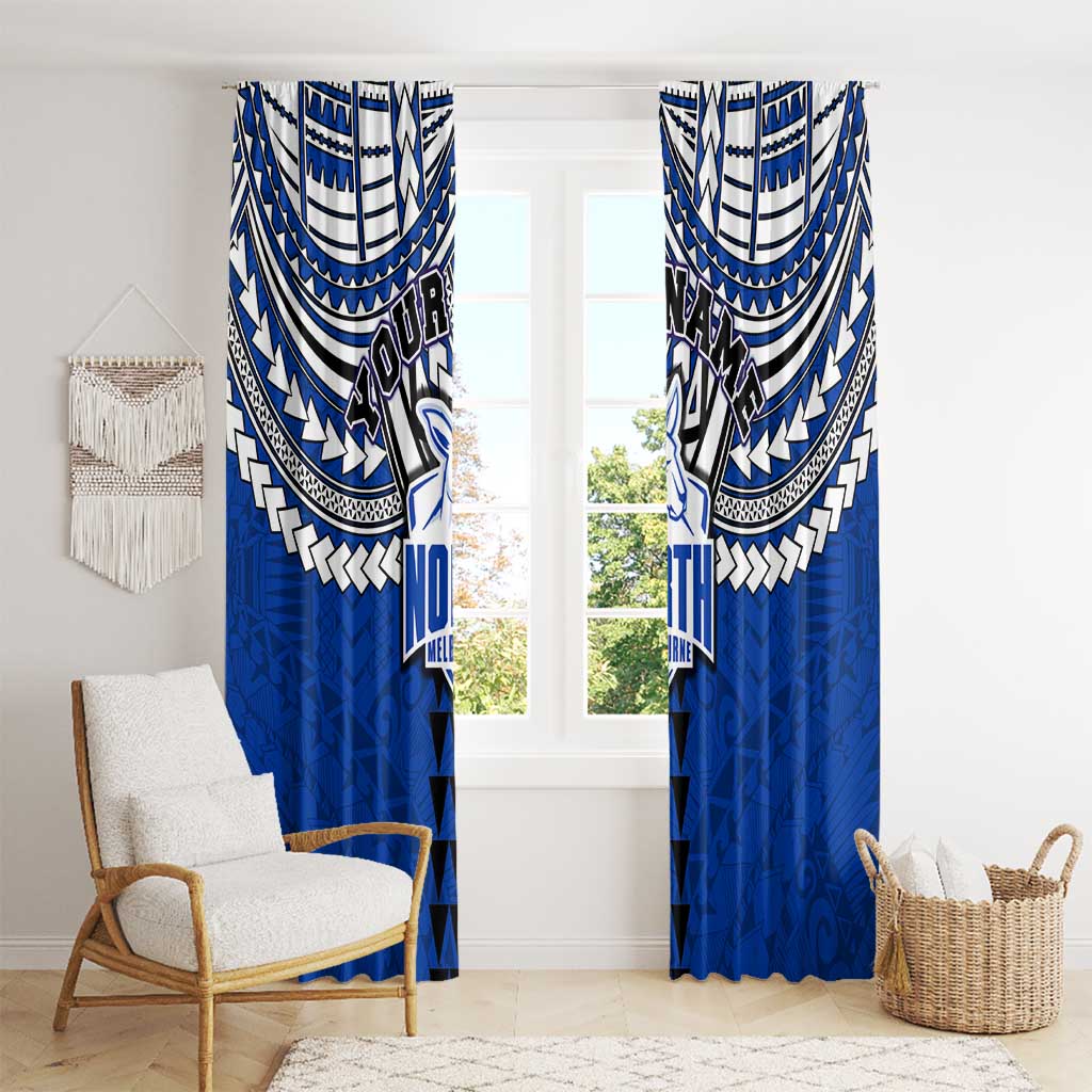 Personalized North Melbourne Kangaroos Window Curtain Polynesian Tribal Pattern Heritage Football