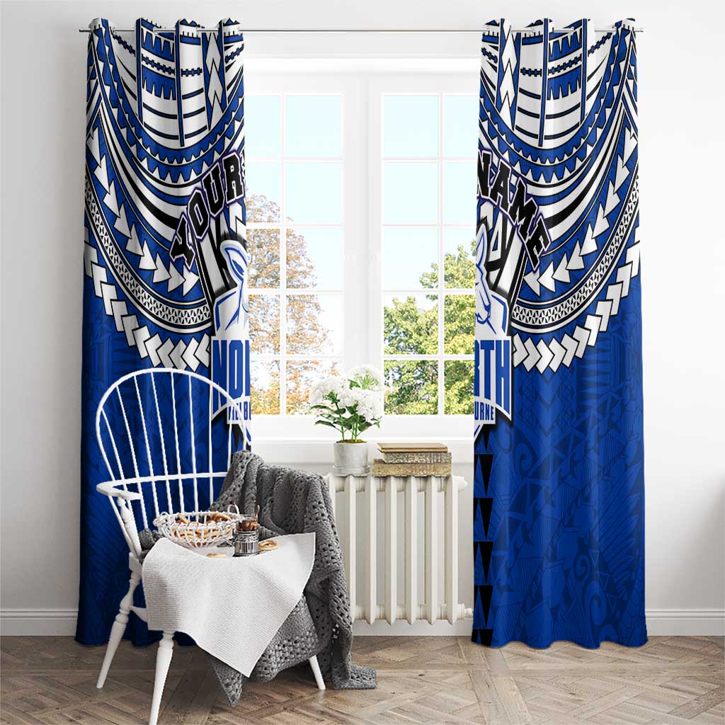 Personalized North Melbourne Kangaroos Window Curtain Polynesian Tribal Pattern Heritage Football