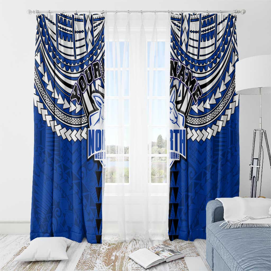 Personalized North Melbourne Kangaroos Window Curtain Polynesian Tribal Pattern Heritage Football