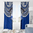 Personalized North Melbourne Kangaroos Window Curtain Polynesian Tribal Pattern Heritage Football