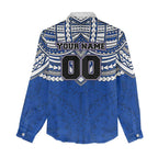 Personalized North Melbourne Kangaroos Women Casual Shirt Polynesian Tribal Pattern Heritage Football