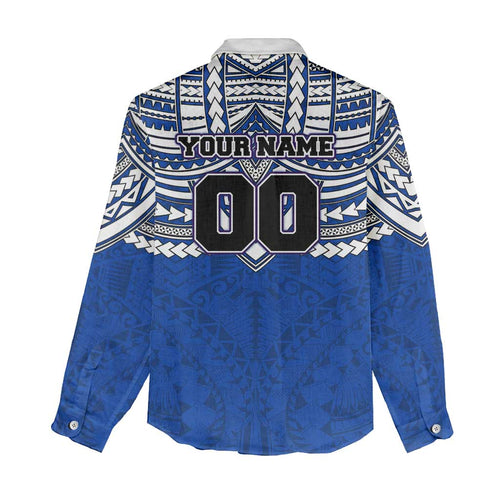 Personalized North Melbourne Kangaroos Women Casual Shirt Polynesian Tribal Pattern Heritage Football