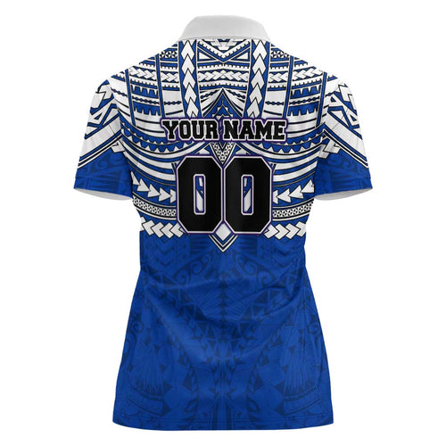 Personalized North Melbourne Kangaroos Women Polo Shirt Polynesian Tribal Pattern Heritage Football