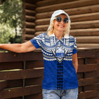 Personalized North Melbourne Kangaroos Women Polo Shirt Polynesian Tribal Pattern Heritage Football