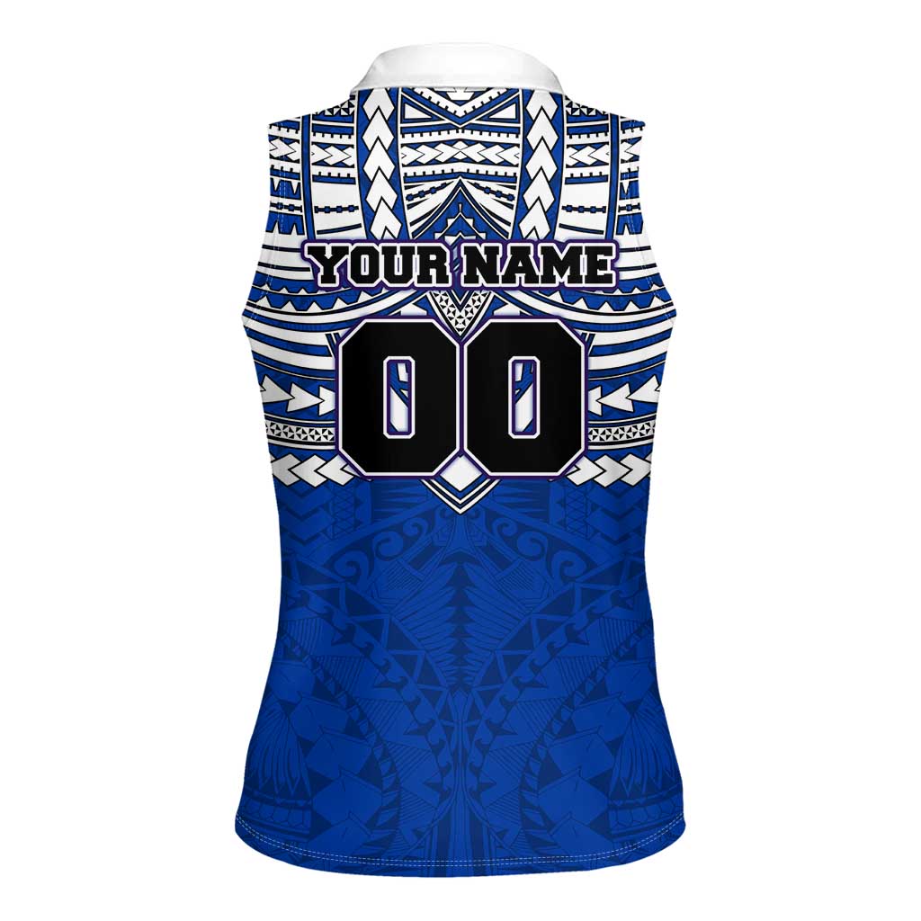 Personalized North Melbourne Kangaroos Women Sleeveless Polo Shirt Polynesian Tribal Pattern Heritage Football
