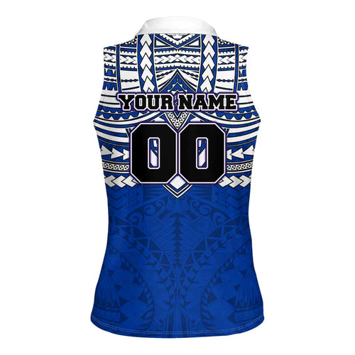 Personalized North Melbourne Kangaroos Women Sleeveless Polo Shirt Polynesian Tribal Pattern Heritage Football