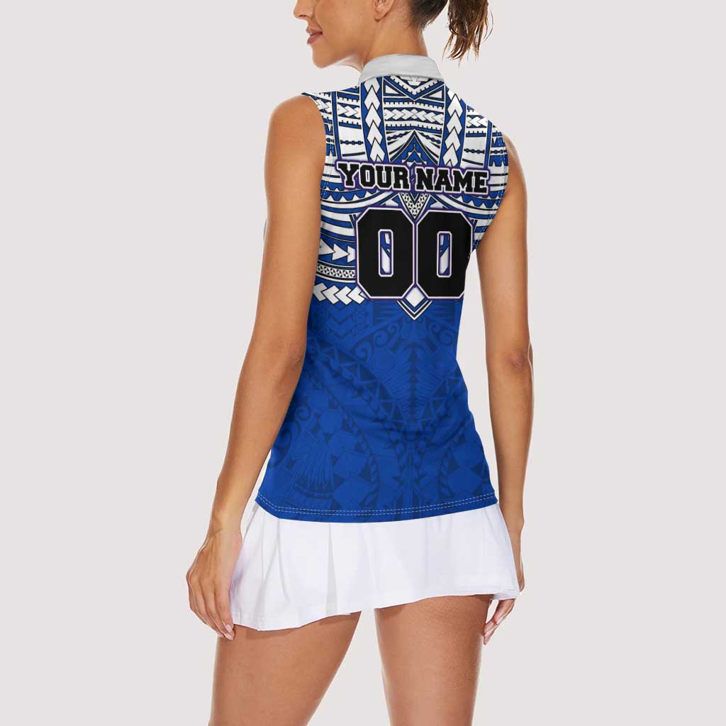 Personalized North Melbourne Kangaroos Women Sleeveless Polo Shirt Polynesian Tribal Pattern Heritage Football