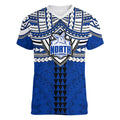Personalized North Melbourne Kangaroos Women V-Neck T-Shirt Polynesian Tribal Pattern Heritage Football