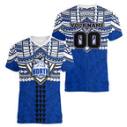 Personalized North Melbourne Kangaroos Women V-Neck T-Shirt Polynesian Tribal Pattern Heritage Football
