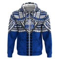 Personalized North Melbourne Kangaroos Zip Hoodie Polynesian Tribal Pattern Heritage Football