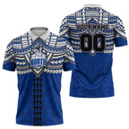 Personalized North Melbourne Kangaroos Zipper Polo Shirt Polynesian Tribal Pattern Heritage Football