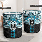 Personalized Port Adelaide Power Laundry Basket Polynesian Tribal Pattern Heritage Football