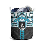 Personalized Port Adelaide Power Laundry Basket Polynesian Tribal Pattern Heritage Football