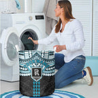 Personalized Port Adelaide Power Laundry Basket Polynesian Tribal Pattern Heritage Football