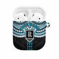 Personalized Port Adelaide Power AirPods Case Polynesian Tribal Pattern Heritage Football