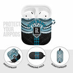 Personalized Port Adelaide Power AirPods Case Polynesian Tribal Pattern Heritage Football