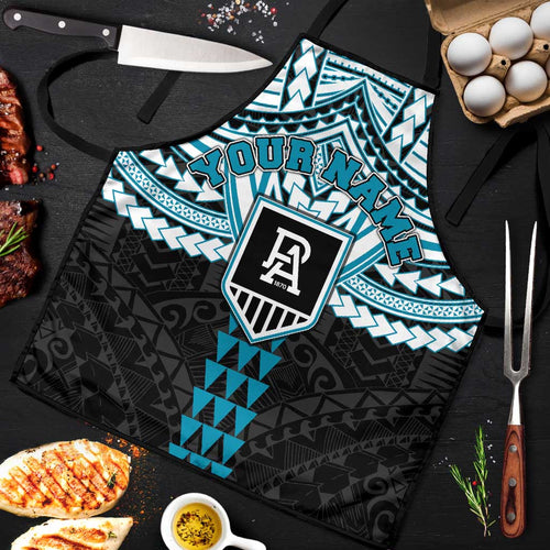 Personalized Port Adelaide Power Apron Polynesian Tribal Pattern Heritage Football