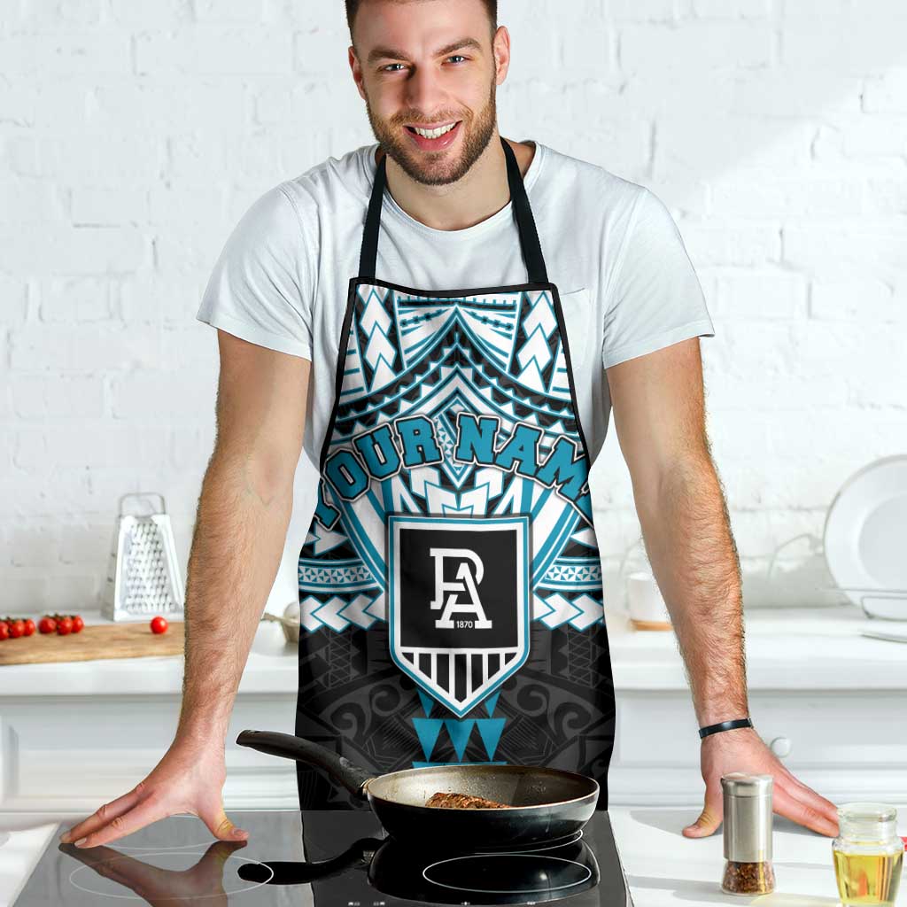 Personalized Port Adelaide Power Apron Polynesian Tribal Pattern Heritage Football