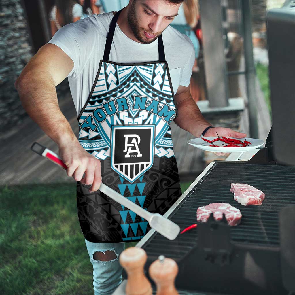 Personalized Port Adelaide Power Apron Polynesian Tribal Pattern Heritage Football