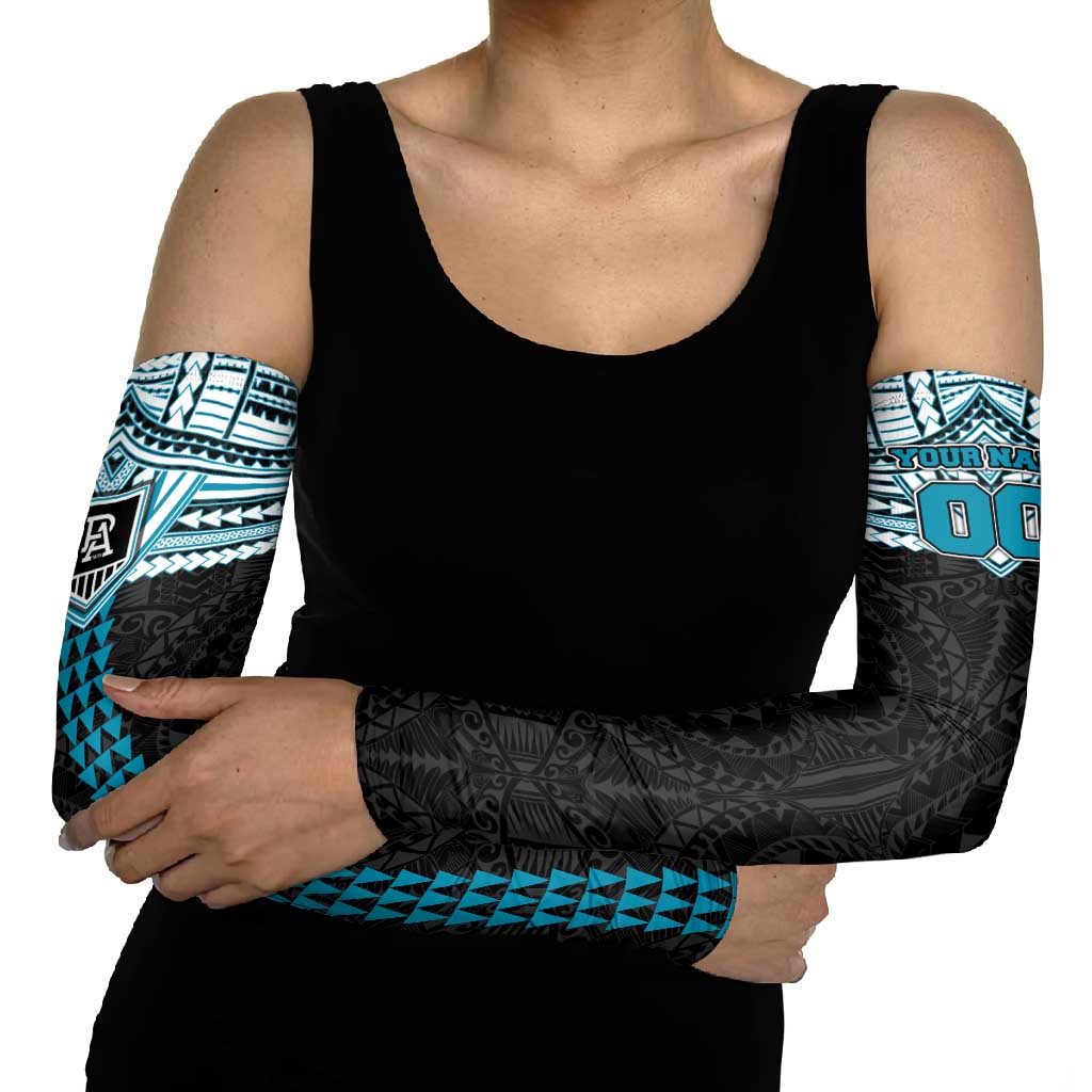 Personalized Port Adelaide Power Arm Sleeves Polynesian Tribal Pattern Heritage Football