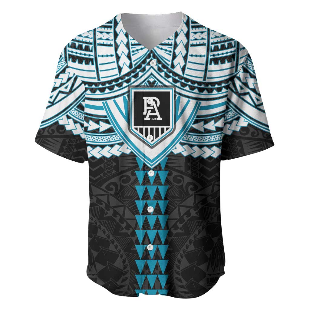 Personalized Port Adelaide Power Baseball Jersey Polynesian Tribal Pattern Heritage Football