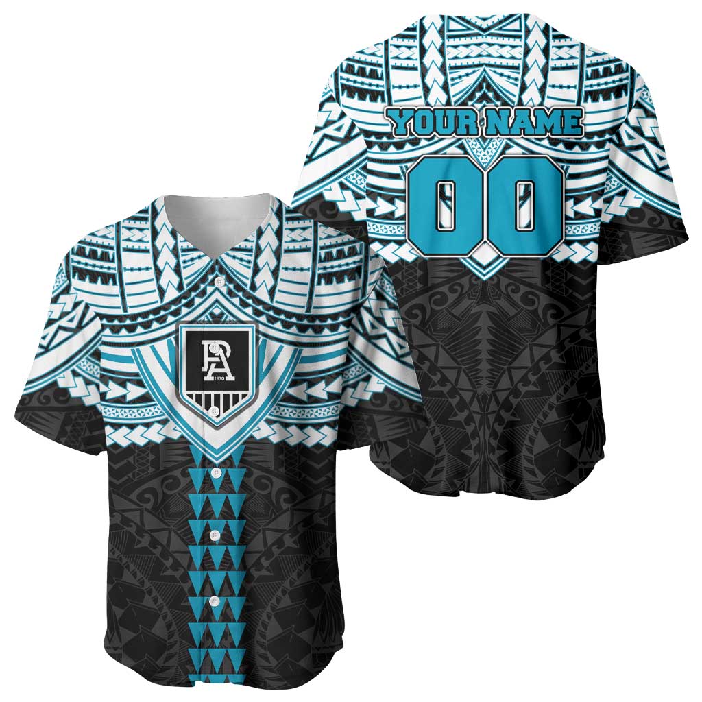 Personalized Port Adelaide Power Baseball Jersey Polynesian Tribal Pattern Heritage Football