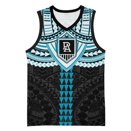 Personalized Port Adelaide Power Basketball Jersey Polynesian Tribal Pattern Heritage Football