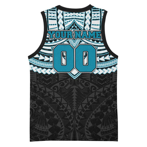Personalized Port Adelaide Power Basketball Jersey Polynesian Tribal Pattern Heritage Football