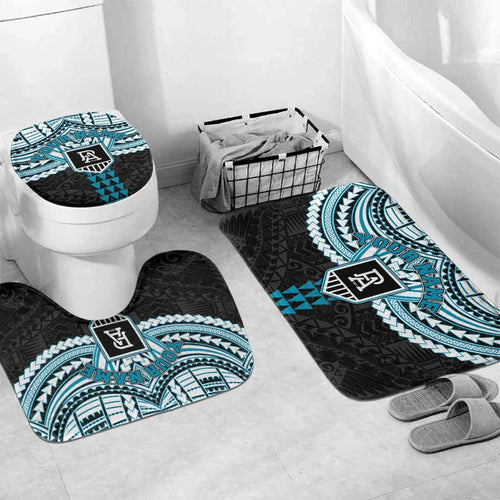 Personalized Port Adelaide Power Bathroom Set Polynesian Tribal Pattern Heritage Football