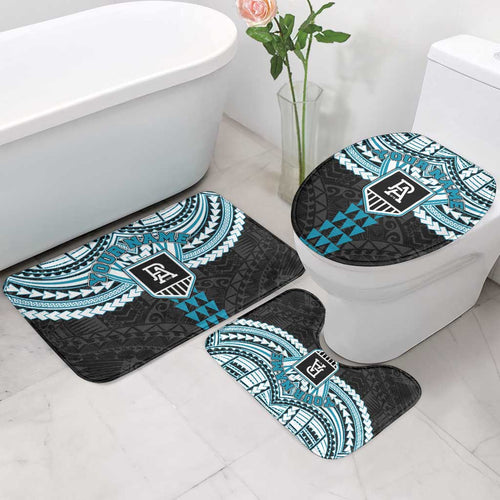 Personalized Port Adelaide Power Bathroom Set Polynesian Tribal Pattern Heritage Football