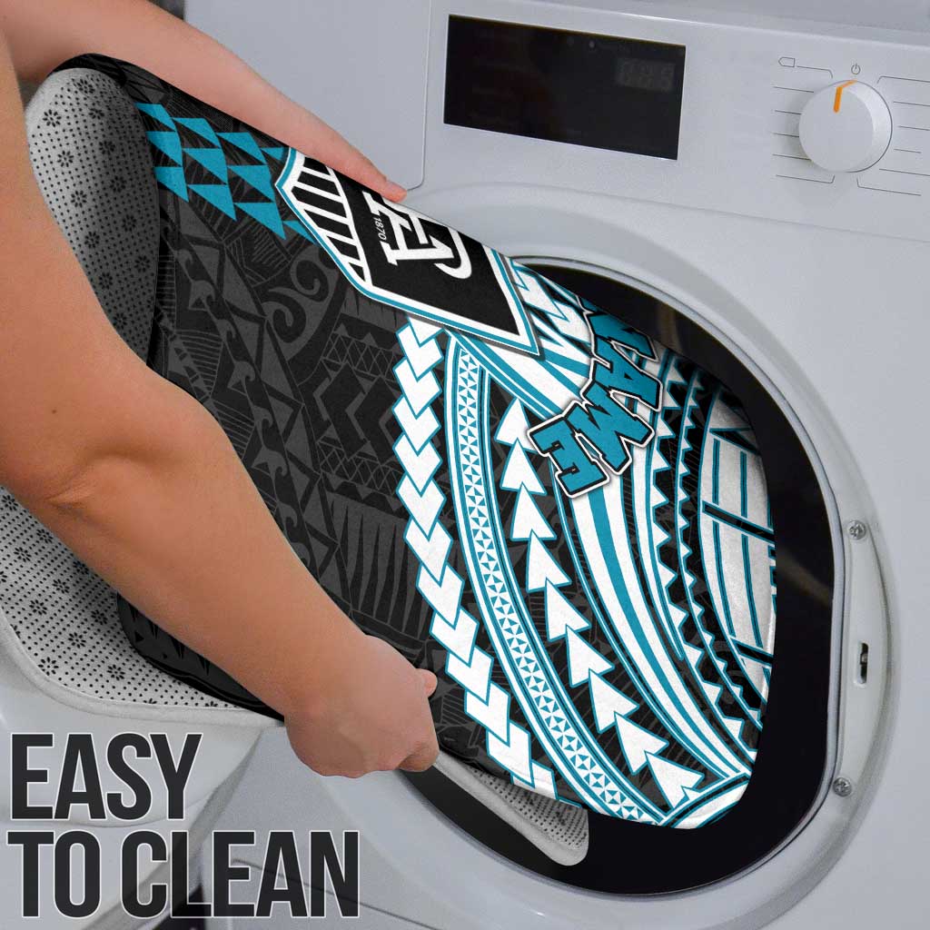 Personalized Port Adelaide Power Bathroom Set Polynesian Tribal Pattern Heritage Football