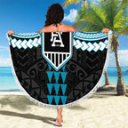 Personalized Port Adelaide Power Beach Blanket Polynesian Tribal Pattern Heritage Football