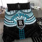 Personalized Port Adelaide Power Bedding Set Polynesian Tribal Pattern Heritage Football