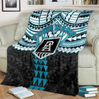 Personalized Port Adelaide Power Blanket Polynesian Tribal Pattern Heritage Football