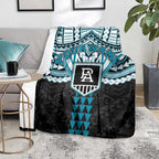 Personalized Port Adelaide Power Blanket Polynesian Tribal Pattern Heritage Football