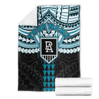 Personalized Port Adelaide Power Blanket Polynesian Tribal Pattern Heritage Football